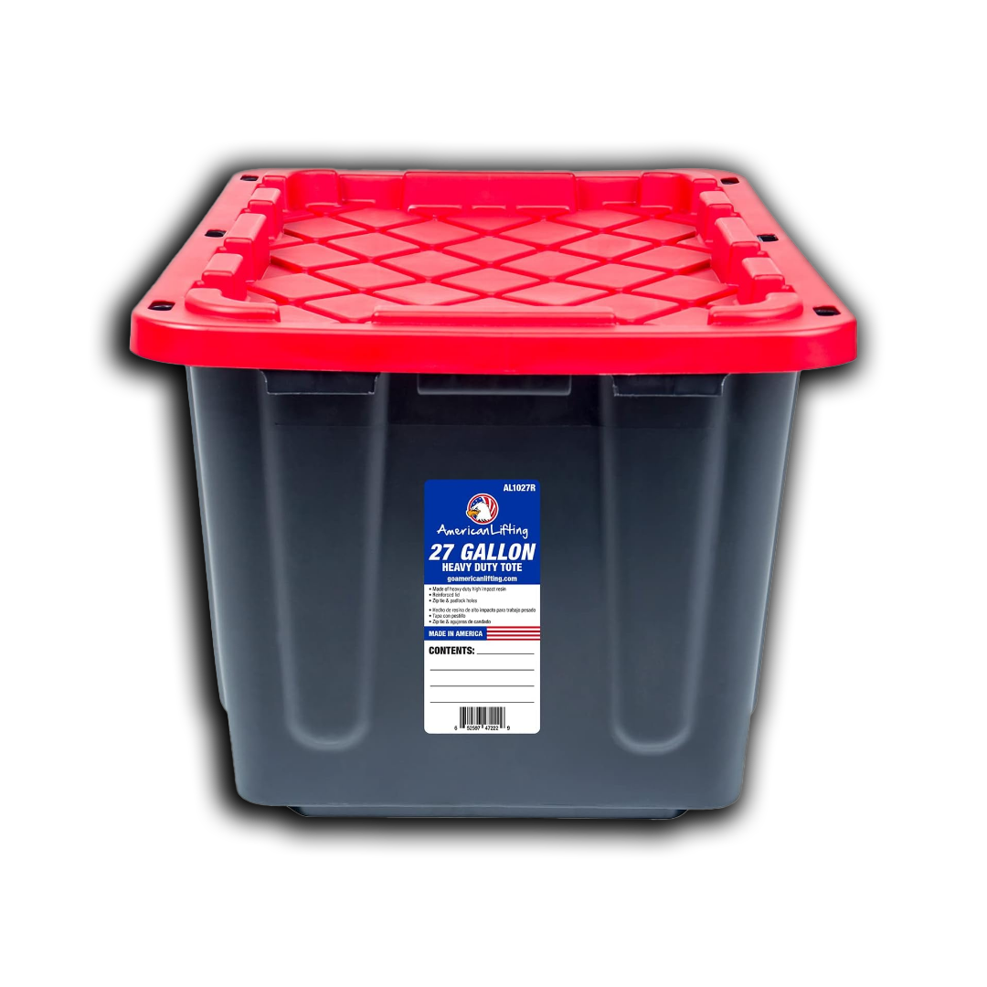 27 - Gallon Storage Containers Tough with Lids (4 Pack - Red)
