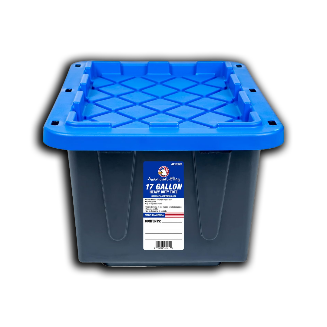 17 - Gallon Storage Containers Tough with Lids (4 Pack - Blue)