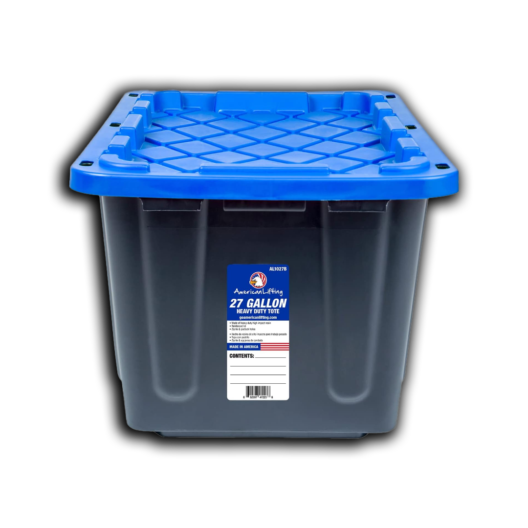 27 - Gallon Storage Containers Tough with Lids (4 Pack - Blue)