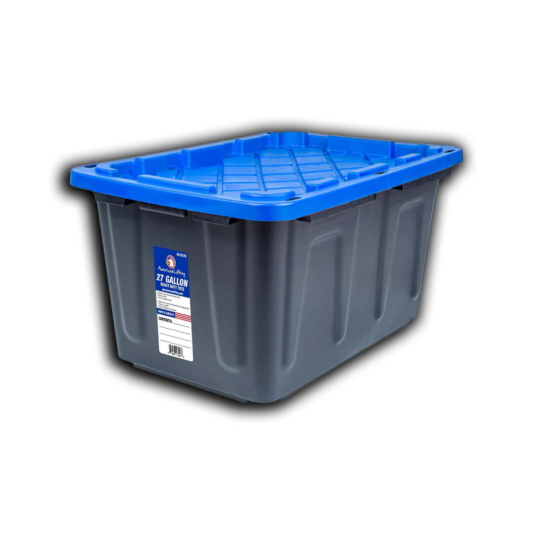 27 - Gallon Storage Containers Tough with Lids (4 Pack - Blue)