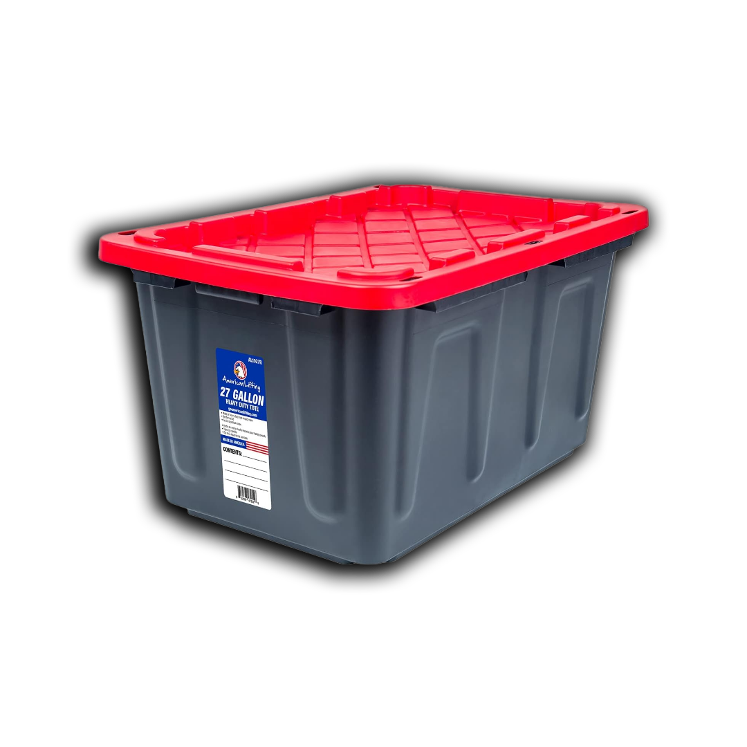 27 - Gallon Storage Containers Tough with Lids (4 Pack - Red)