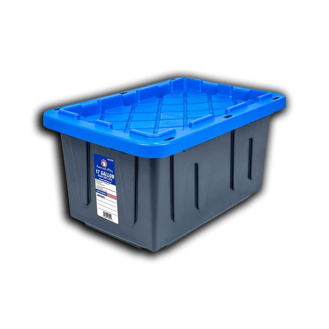 17 - Gallon Storage Containers Tough with Lids (4 Pack - Blue)