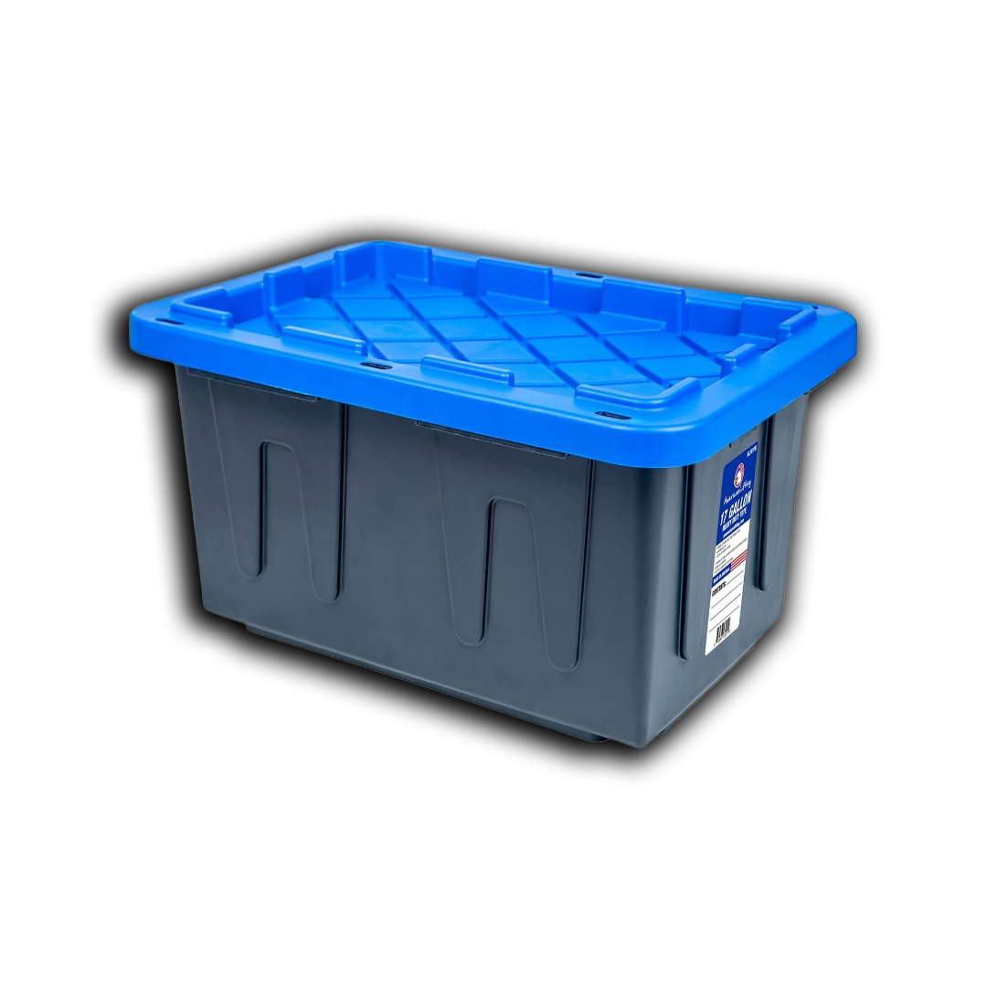 17 - Gallon Storage Containers Tough with Lids (4 Pack - Blue)