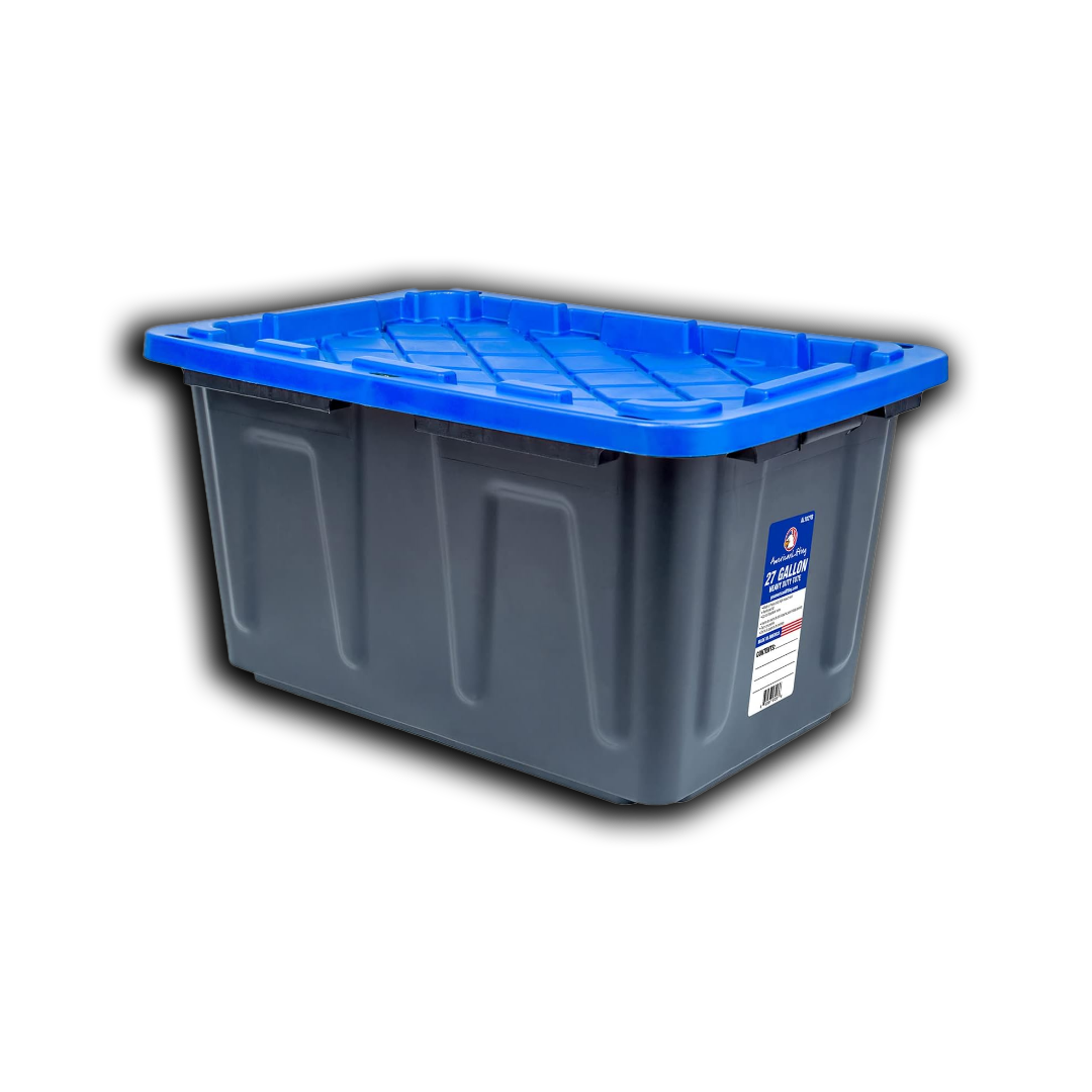 27 - Gallon Storage Containers Tough with Lids (4 Pack - Blue)