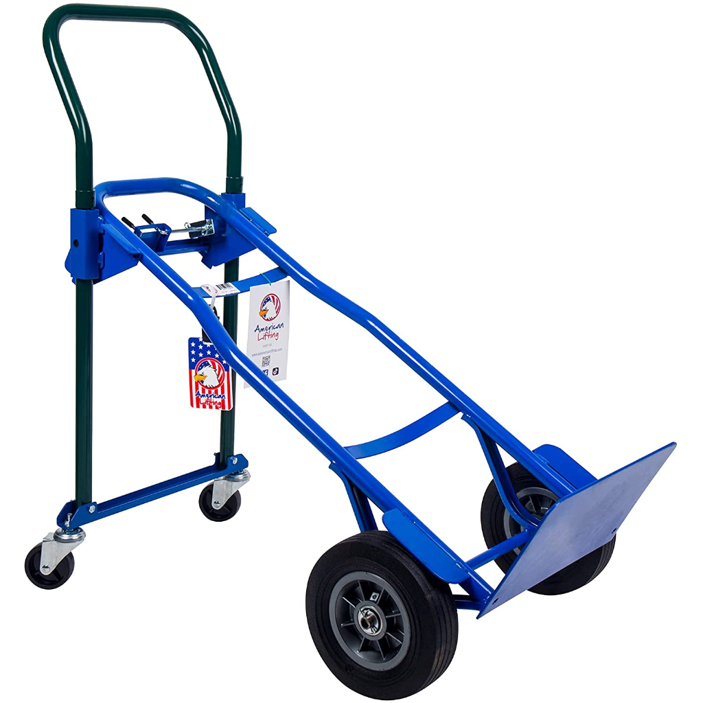 Multi-Position Incline 600 lb Capacity Steel Hand Truck, Dolly and Cart