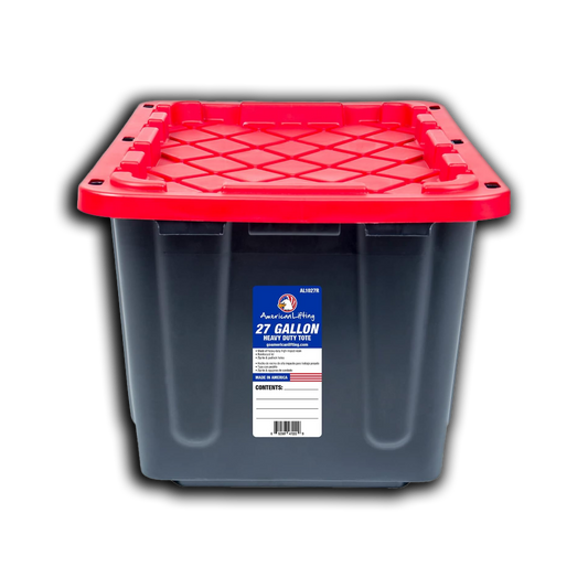 27 - Gallon Storage Containers Tough with Lids (4 Pack - Red)
