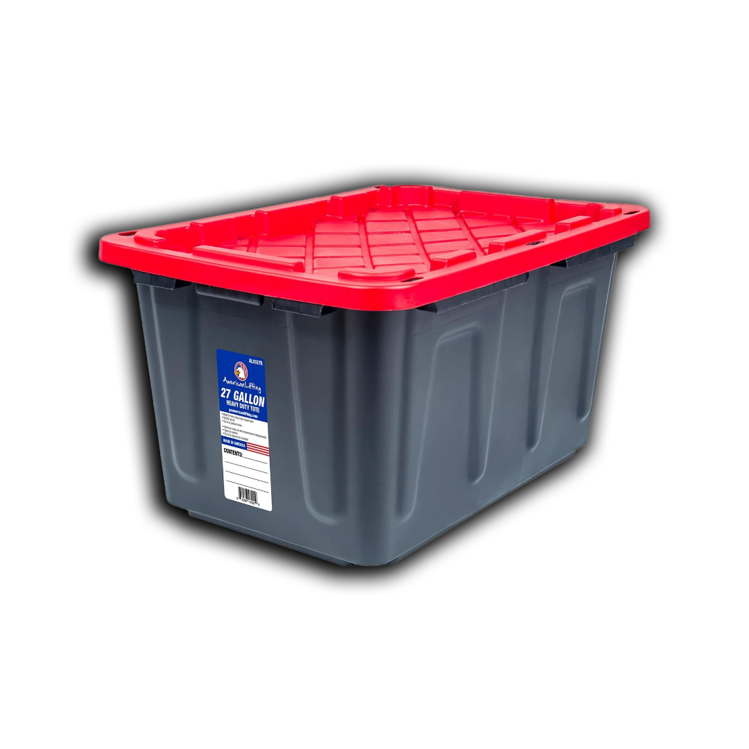 12 - Gallon Storage Containers Tough with Lids (4 Pack - Red)